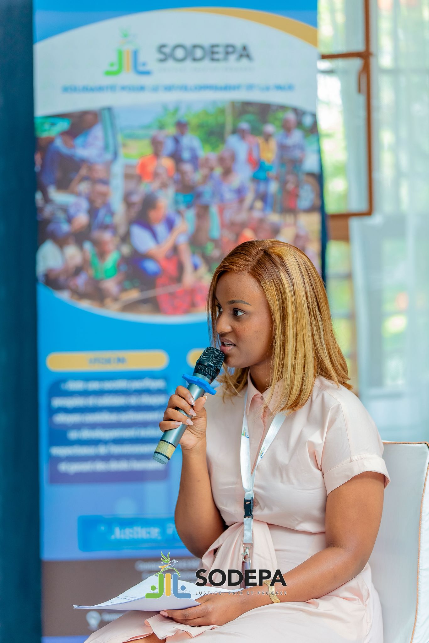 Nicole, Event Host, at the SODEPA governance panel